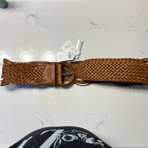Braided Leather Belt - Tan. Abercrombie and fitch. Womens M/L NWT main image 9